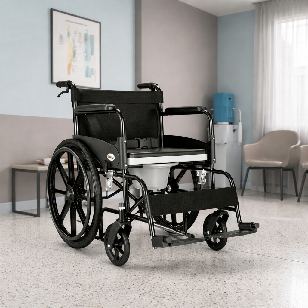 Commode Wheelchair – Seat Lift